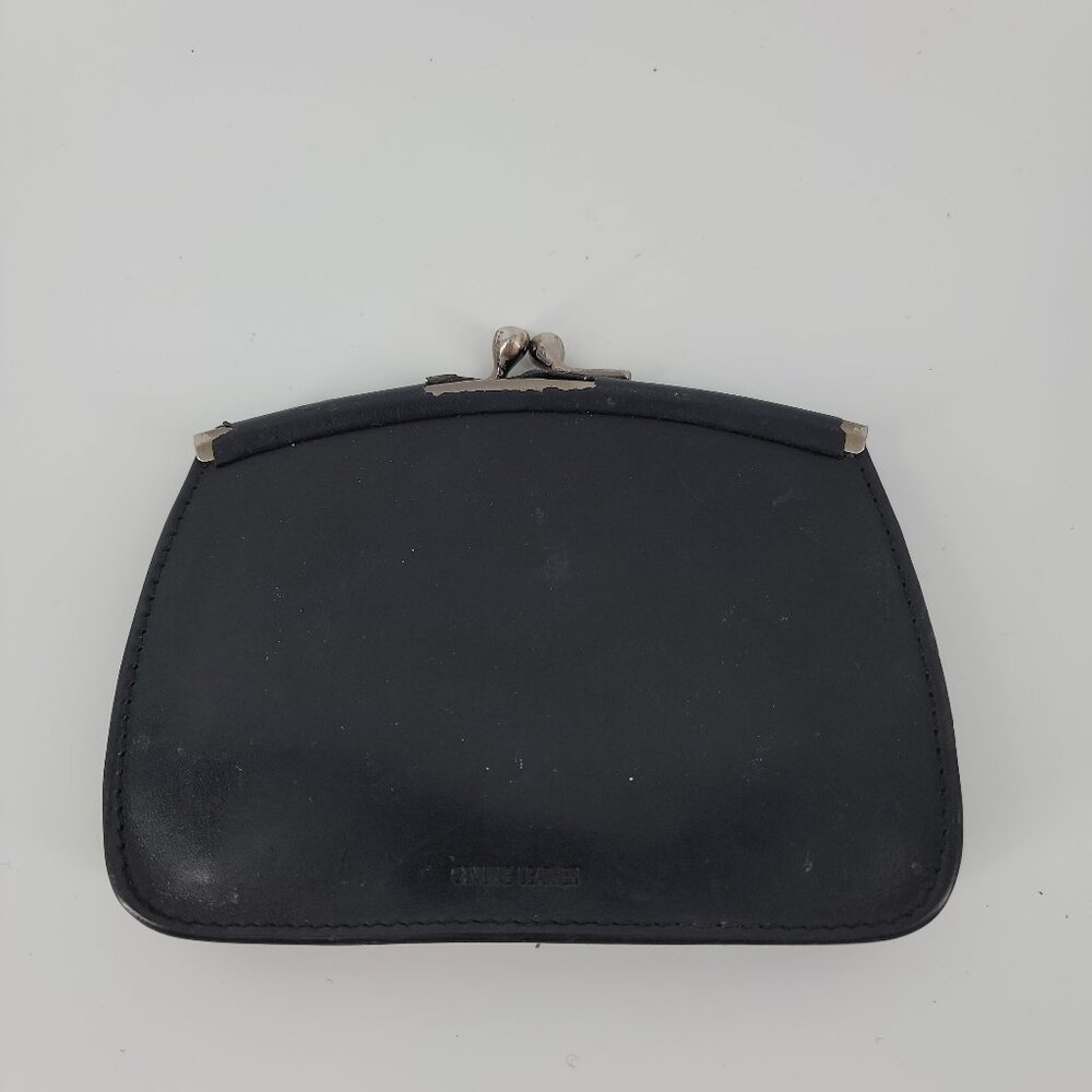 Fossil Leather & Hair-On Hide Frame Wallet Red Black Kiss Lock Clutch - Picture 3 of 8
